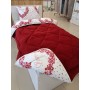 ETE HOMETEX TEK KİŞİLİK LÜX WELSOFT YORGAN SETİ LOVE BORDO 155X215CM 8696474231966